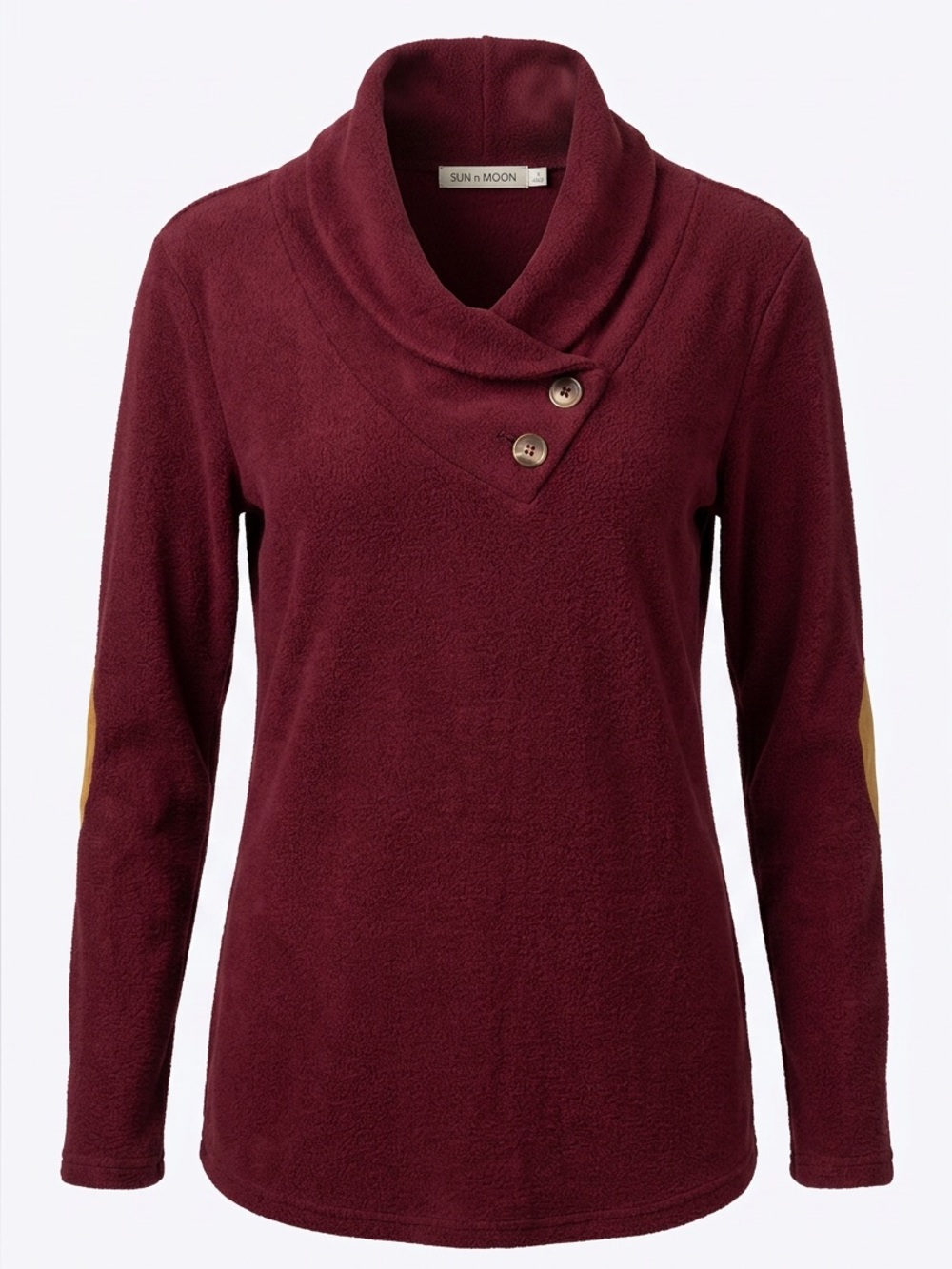 Sun n Moon Women's Burgundy Cowl Neck Sweater